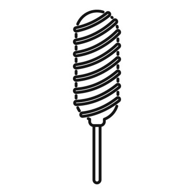 Şekeri temsil eden spiral desenli basit bir lolipop çizimi.