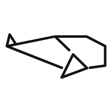 Bir balinayı tasvir eden minimalist çizgi sanatı yaratıcılığı ve origami sanatını çağrıştırıyor.
