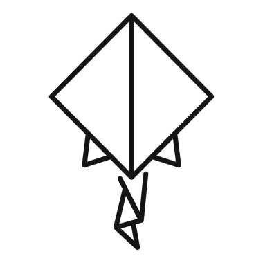 Havada uçan basit bir uçurtma. Kuyruk simgesi ince çizgi şeklinde gösteriliyor.