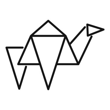 Origami tarzında üçgenlerden oluşan bir devenin çizgi çizimi