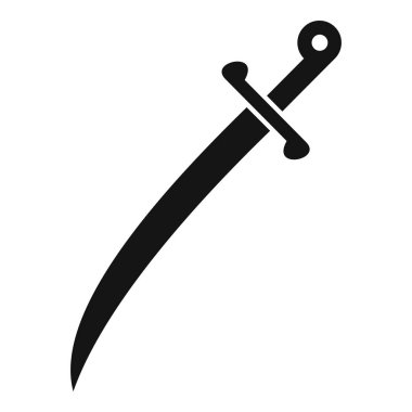 Basit siyah kavisli kılıç yukarı ve sağa bakıyor.