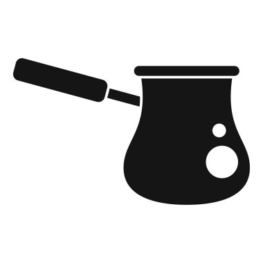 Kahve demleyen Türk kahve makinesinin siyah silueti.