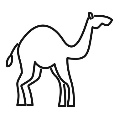 Bir kambur deve yan görüş çizgisi ikonu, çöl hayvanı konsepti.