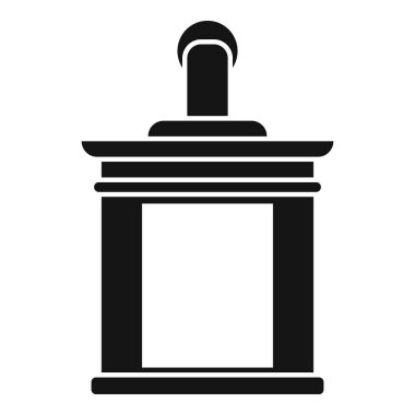 Tarihi eserlerin sergilendiği antik Yunan tarzı bir müzenin siyah silüeti