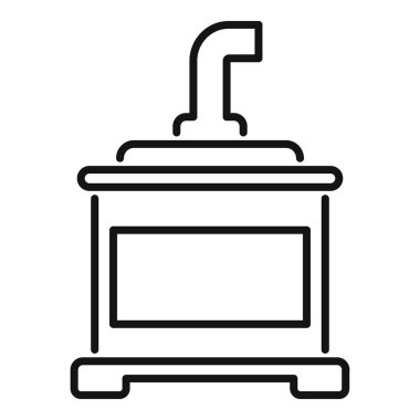 Modern bir odun sobasının basit bir simgesi, rahat bir ev için sıcaklık ve konfor öneriyor.