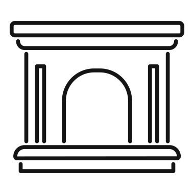 Modern bir elektrikli şöminenin sıcak ve rahat hissettiren çizgi sanatı simgesi