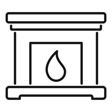 Modern iç hat ikonu içinde yanan biyoyakıt ile modern bio şömine