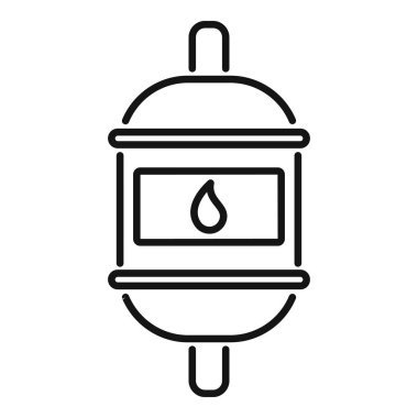 Beyaz arkaplanda izole edilmiş web tasarımı için ana hatlı gösterge simgesini gösteren su filtresi