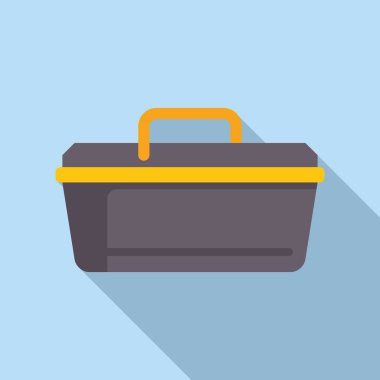 Aletleri depolamak ve taşımak için sarı saplı gri plastik araç kutusu