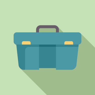 Metal kilitleri olan mavi plastik alet kutusu, araçları temsil eden, bakım, onarım ve inşaat