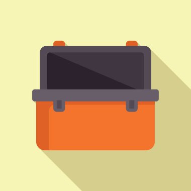 Açık turuncu araç kutusu bir inşaat veya onarım projesi için araçlar içeriyor