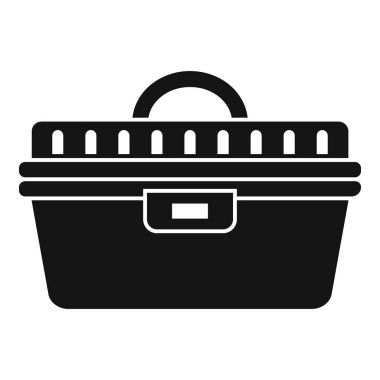 Siyah plastik hayvan taşıyıcısı küçük bir hayvanı taşımak için güvenli ve güvenli bir alan sağlıyor.