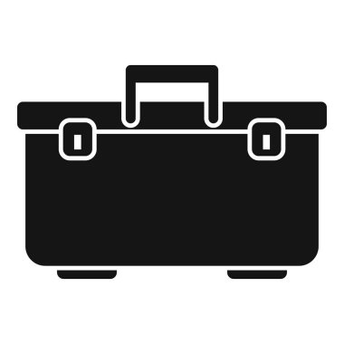 Beyaz arkaplanda izole edilmiş el aletlerini saklamak ve taşımak için siyah araç kutusu