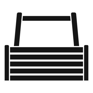 Ahşap bir sandığın siyah silueti. Genellikle depolama ve taşıma için kullanılır.