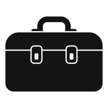 Yapı, bakım ve diy 'i temsil eden siyah araç kutusu simgesi, beyaz arkaplanda izole edilmiş