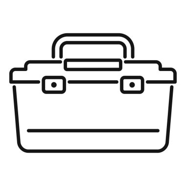 Araç ve ekipmanları saklamak için kullanılan plastik bir alet kutusunun basit çizgi çizimi