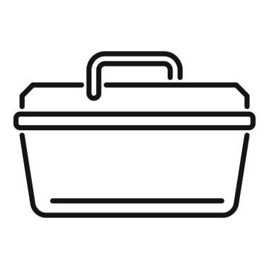 Yemek depolamak ve piknik yapmak için basit bir yemek kutusu simgesi