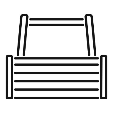 Sebze veya meyve taşımak için kullanılan ahşap bir sandığın siyah taslak simgesi