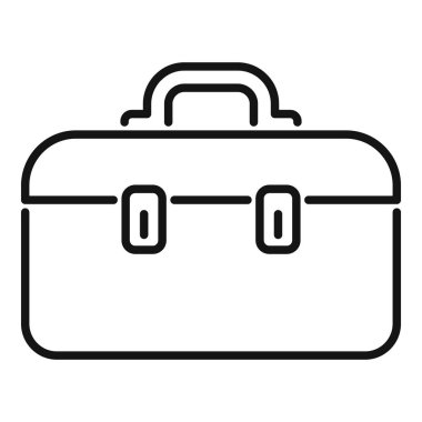 Araçları depolamak için kullanılan bir araç kutusunun siyah ve beyaz çizgi çizgisi çizimi