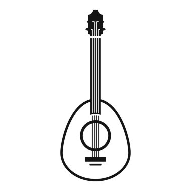 Bir mandolinin minimalist simgesi, müzik veya kültürel temaları temsil etmek için mükemmel