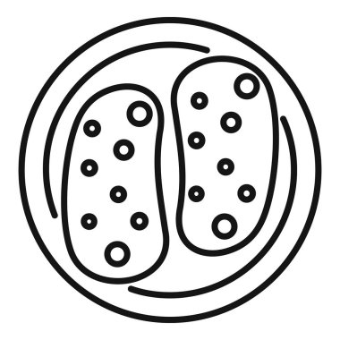 Tabakta iki patates, yemek taslak ikonu.