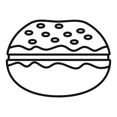 Hamburger ekmeği ikonu fast food restoranlarını temsil ediyor ve yemekleri götürüyor.