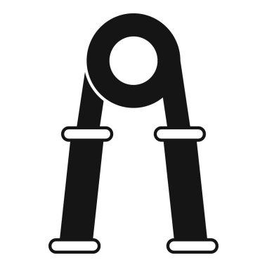 El tutuş egzersizinin siyah silueti, el ve ön kol kaslarını güçlendirmek için kullanılan bir araç