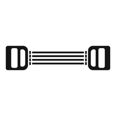 Göğüs genişleticisinin siyah silueti, üst gövde dayanıklılığını arttırmak için kullanılan bir fitness ekipmanı.