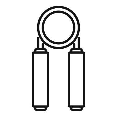 Bir el kavrayıcının basit bir çizgi simgesi. Güç eğitimini ve sağlıklı bir yaşam tarzını simgeliyor.