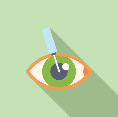 Lazer göz ameliyatı yapan tıbbi bir aletin tasviri