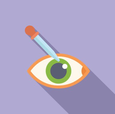 Göz tedavisiyle tedaviyi temsil eden yeşil göze bir damla ilaç damlatan bir göz damlası.