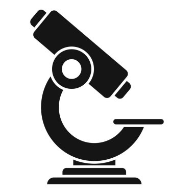 Bilimsel deneyler için laboratuvar mikroskobunun siyah silueti