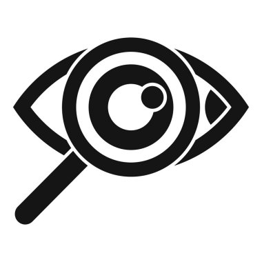 Araştırmayı temsil eden bir büyüteç tarafından incelenen siyah beyaz bir göz simgesi