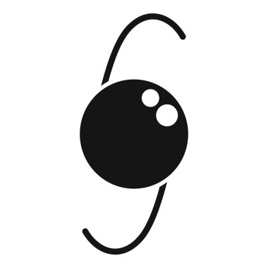 Havada uçan bowling topunun minimalist simgesi, bowling sporunu temsil ediyor.