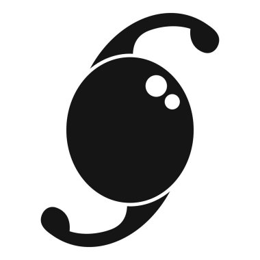 Yapay bir göz implantının siyah ve beyaz simgesi, görme düzeltmesini ve görme yetisini temsil ediyor.