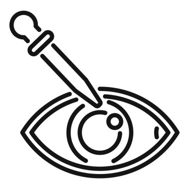 Göz damlası uygulamasını temsil eden basit göz bilimi simgesi