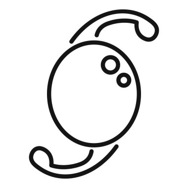 Yapay göz implantını temsil eden basit bir çizgi simgesi, görme yenilenmesini ve tıbbi gelişmeleri sembolize ediyor