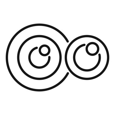 Bir oksijen molekülünün çizgi sanat simgesi, bir kimyasal bağı ve maddenin yapısını sembolize eder.