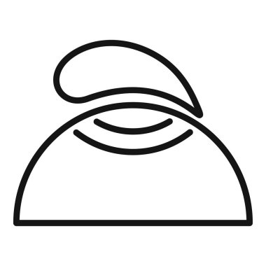 Ütü yapma ve kırışıklıkları ortadan kaldırma kavramını tasvir eden demir buharı çizimi.