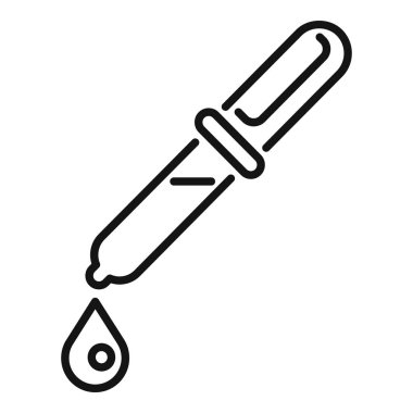 Kimyasal pipette kimya ve bilim deneyleriyle ilgili bu ikona sıvı damlatıyor.