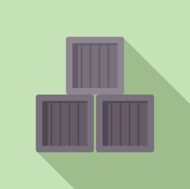 Birbirinin aynı üç ahşap sandık üst üste istiflenmiş, taşınmaya ya da depolanmaya hazır.