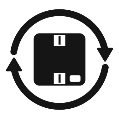 Dairesel ekonomi kavramını temsil eden karton bir kutunun etrafında dönen dairesel ok