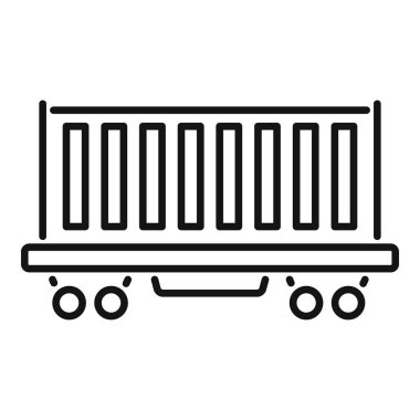 Rayların üzerinde duran bir yük vagonunun simgesi.