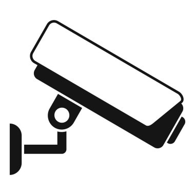 Güvenlik kamerası kaydının basit siyah simgesi, bir izleme ve güvenlik sembolü.