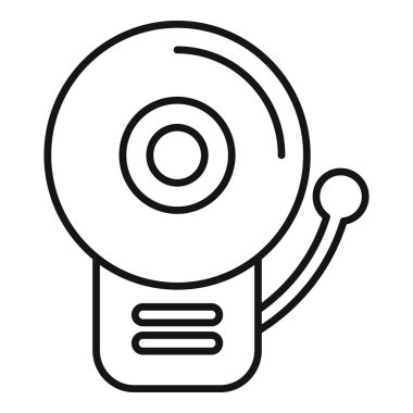 Yangın alarm sistemi simgesi, satır biçimi, yangın durumunda güvenlik ve güvenliği temsil ediyor