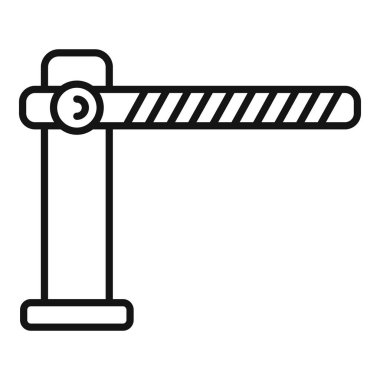 Kısıtlı erişimi temsil eden basit park alanı kapısı simgesi, genellikle paralı park alanları veya özel alanlar için kullanılır