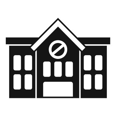 Kapanışını simgeleyen dur işaretli bir okul binasının simgesi.