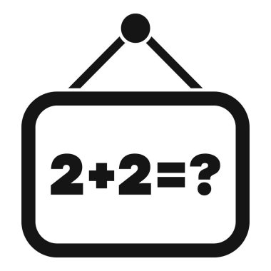 Matematiksel denklemi gösteren basit asılma işareti 2 + 2