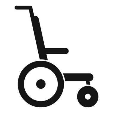 Boş bir tekerlekli sandalyenin basit siyah beyaz simgesi. Özürlülüğü ve erişilebilirliği simgeliyor.