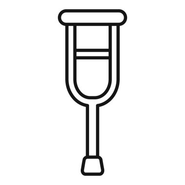 Koltuk altı değneğinin basit çizgi simgesi, yaralanma veya ameliyattan sonra iyileşme sürecinde kullanılan yaygın bir hareketlilik yardımı